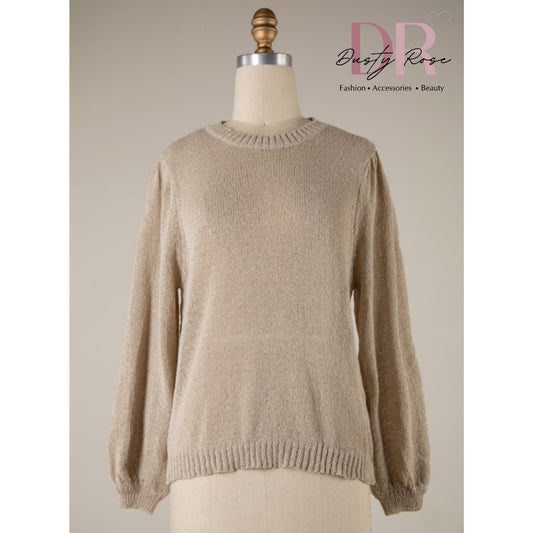 Mid Day Cappuccino Mesh Sweater